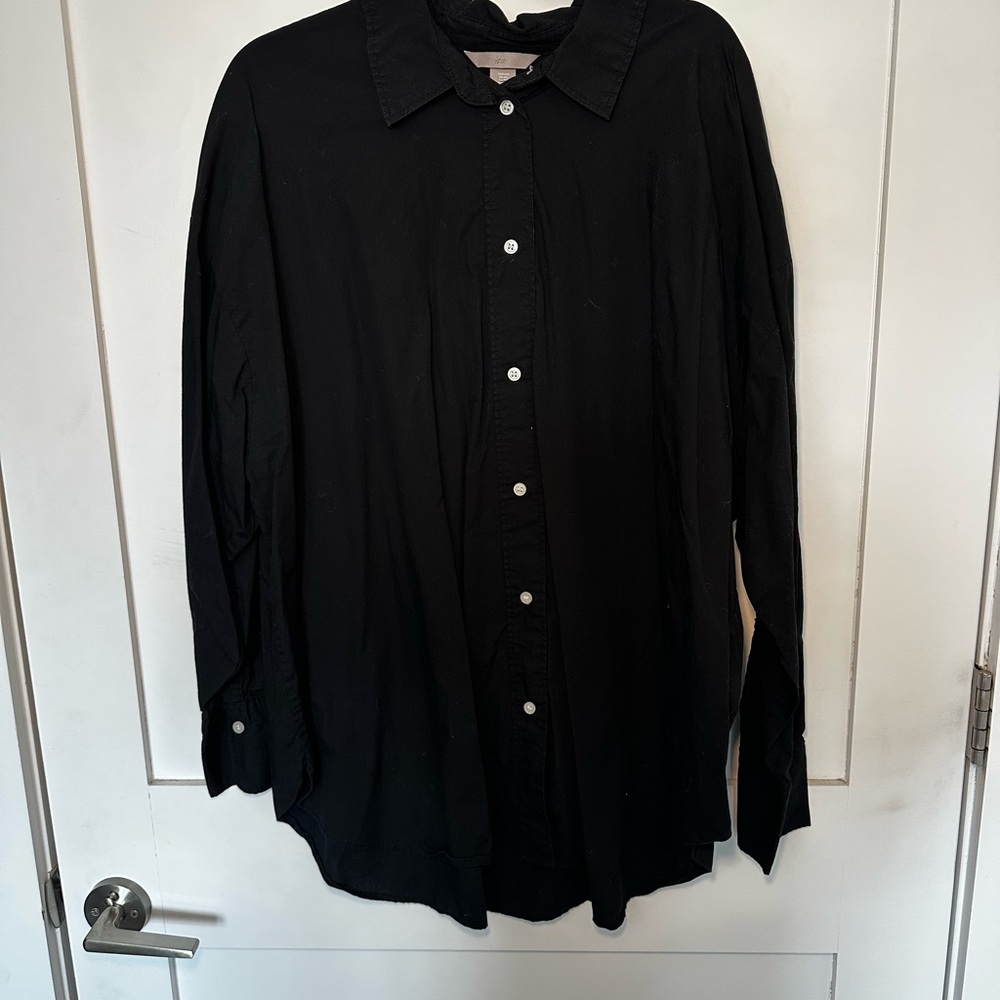H&M Classic Black Women’s Button Down Shirt